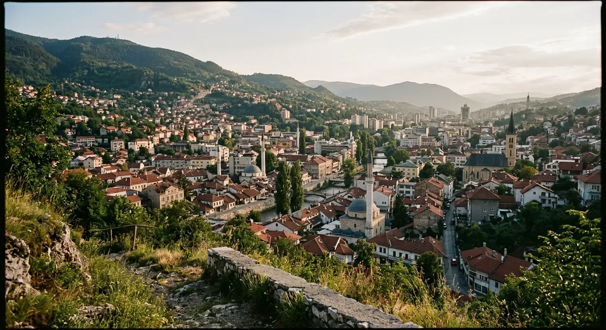 Vue sur les toits et collines de Sarajevo