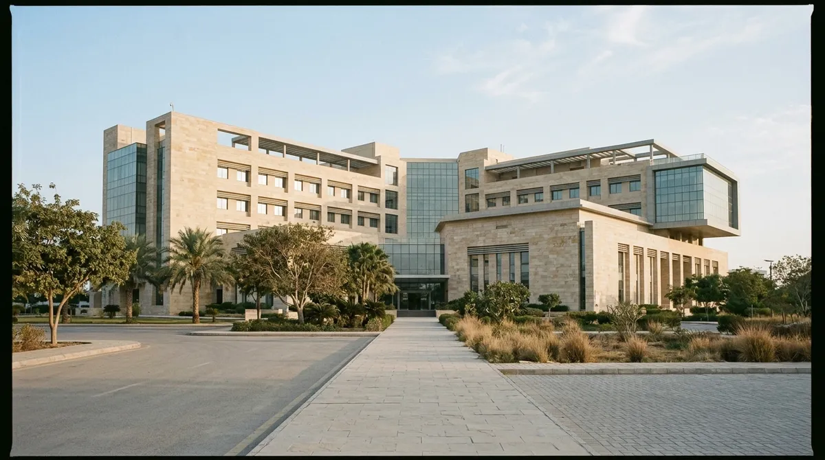 Façade moderne d'un hôpital universitaire à Karachi au Pakistan