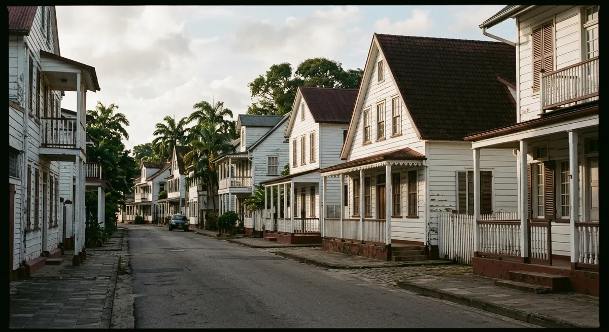 Architecture coloniale néerlandaise en bois dans le centre de Paramaribo