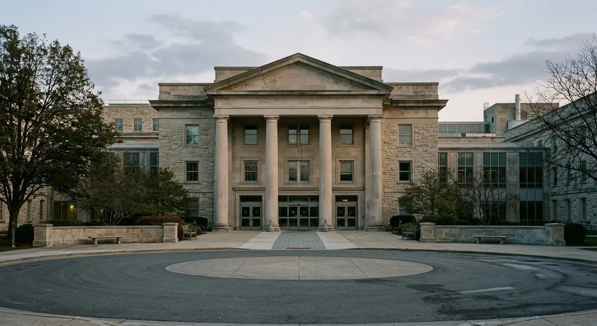 Façade d’un grand hôpital universitaire américain