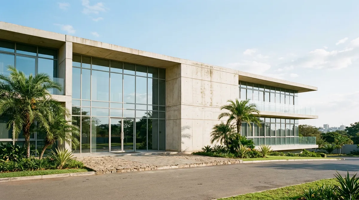 Façade d'une clinique privée moderne à Lusaka, Zambie
